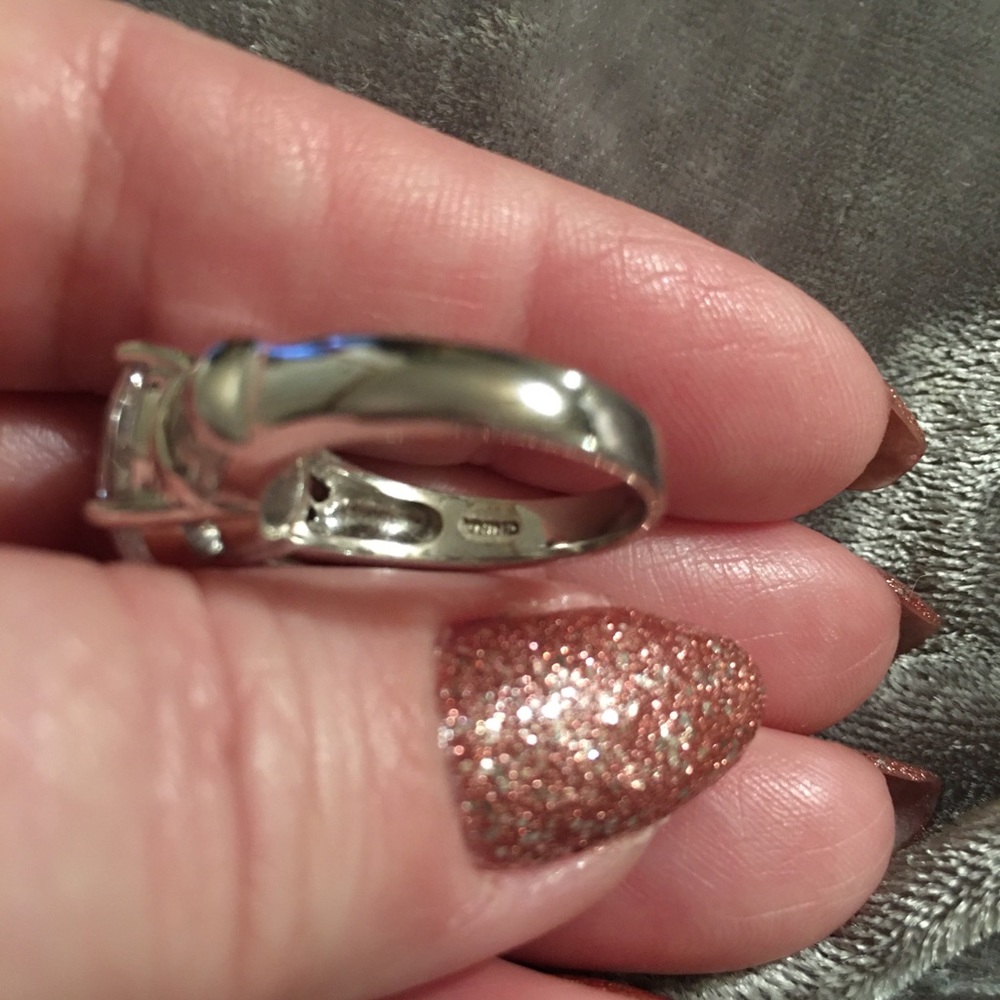 Sterling Silver Simulated Round Solitaire Ring 6 - image 4